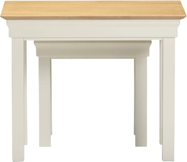 Bordeaux Nest of 2 Tables (Ivory/Oak) - Image 5