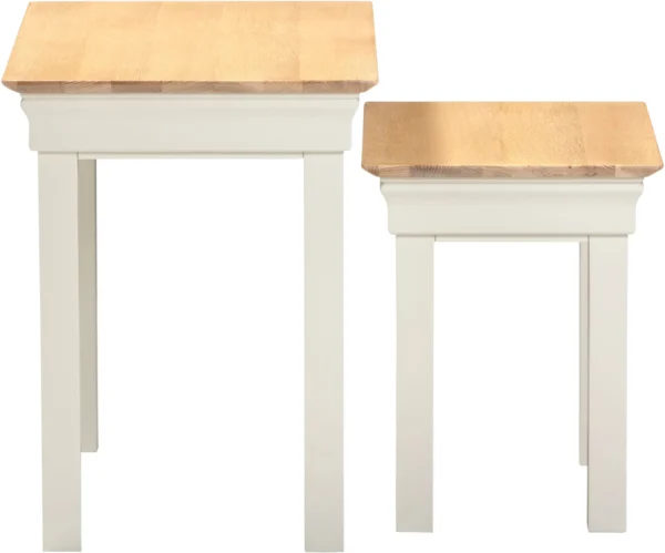 Bordeaux Nest of 2 Tables (Ivory/Oak) - Image 4