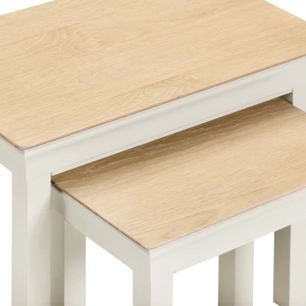 Bordeaux Nest of 2 Tables (Ivory/Oak) - Image 3