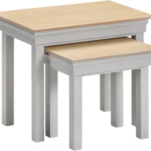 Bordeaux Nest of 2 Tables (Pebble Grey/Oak)