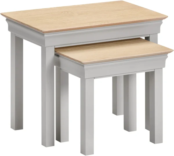 Bordeaux Nest of 2 Tables (Pebble Grey/Oak)