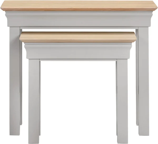 Bordeaux Nest of 2 Tables (Pebble Grey/Oak) - Image 2