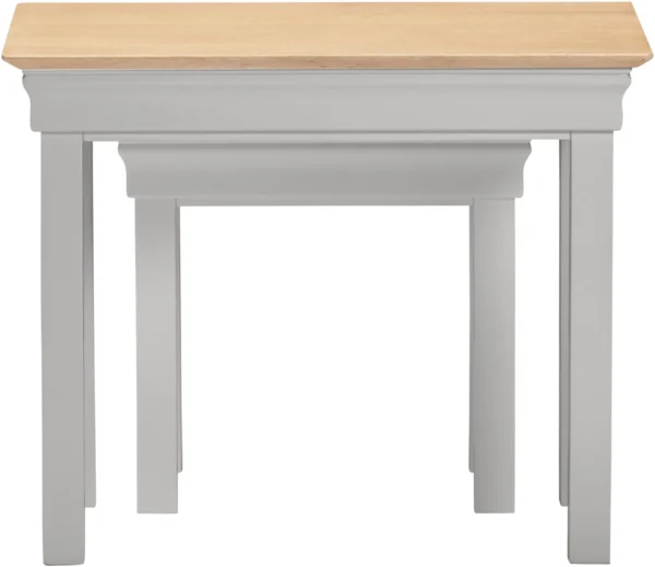 Bordeaux Nest of 2 Tables (Pebble Grey/Oak) - Image 3