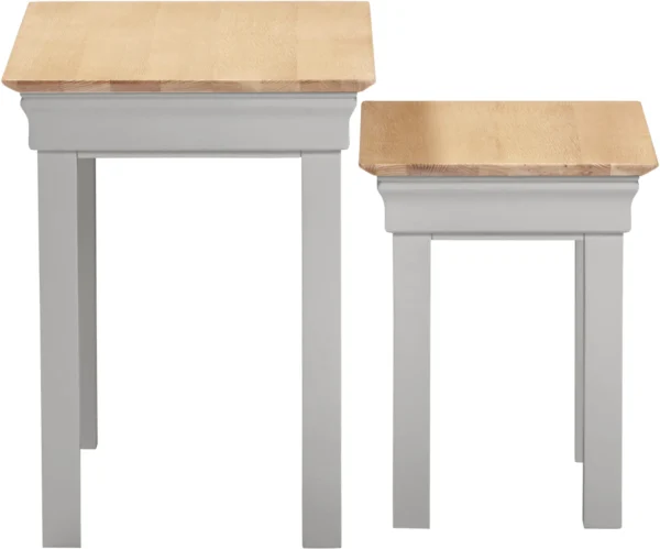 Bordeaux Nest of 2 Tables (Pebble Grey/Oak) - Image 4