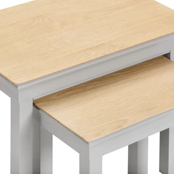 Bordeaux Nest of 2 Tables (Pebble Grey/Oak) - Image 5