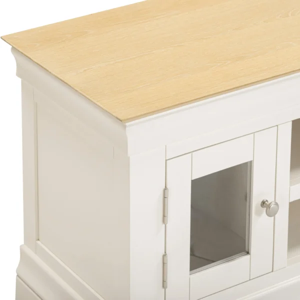 Bordeaux Small TV Stand (Ivory/Oak) - Image 6