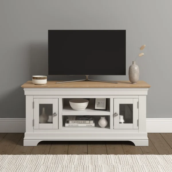 Bordeaux Small TV Stand (Ivory/Oak) - Image 8
