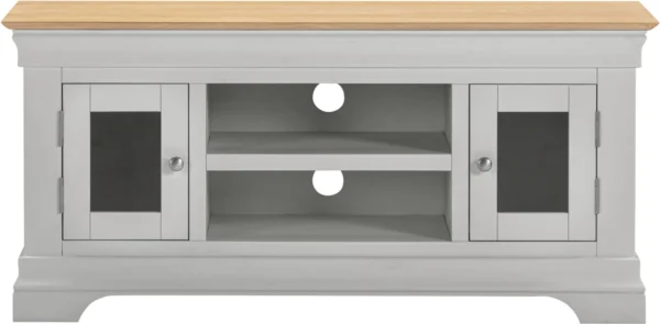 Bordeaux Small TV Stand (Pebble Grey/Oak) - Image 2