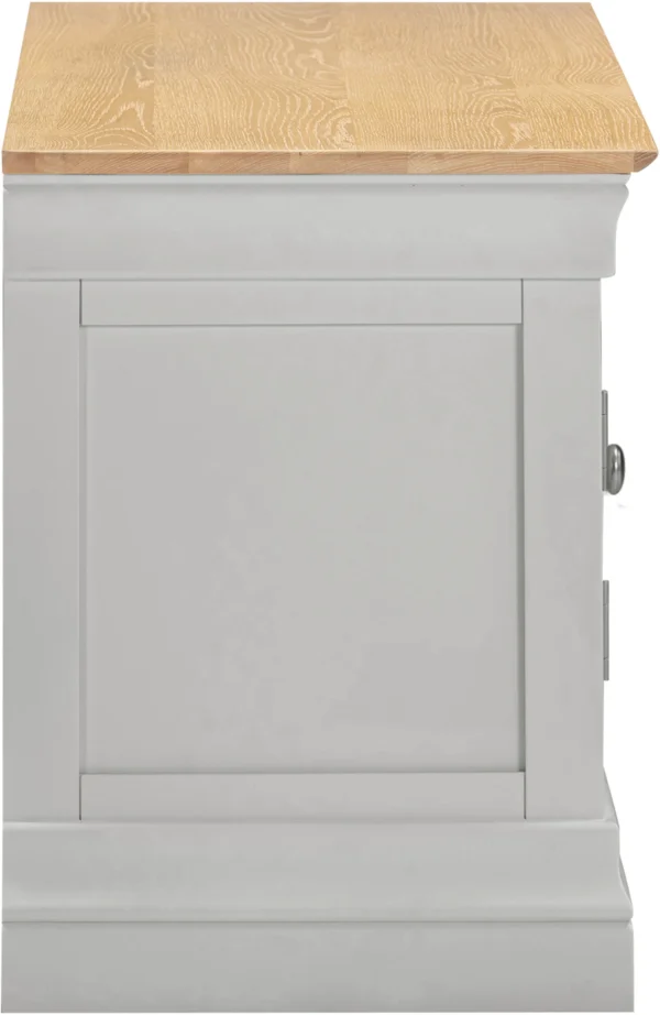 Bordeaux Small TV Stand (Pebble Grey/Oak) - Image 4