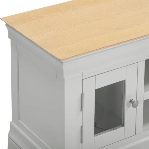 Bordeaux Small TV Stand (Pebble Grey/Oak) - Image 6