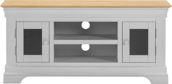 Bordeaux Small TV Stand (Pebble Grey/Oak) - Image 7