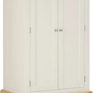 Windsor 2 Door 1 Drawer Wardrobe (Ivory/Oak)