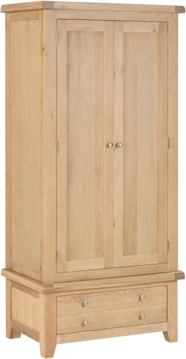 Windsor 2 Door 1 Drawer Wardrobe (Natural Oak)