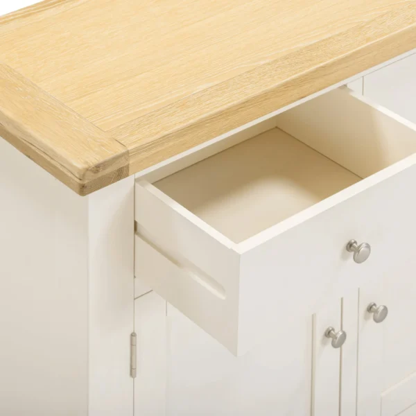 Windsor 2 Door 2 Drawer Sideboard (Ivory/Oak) - Image 6