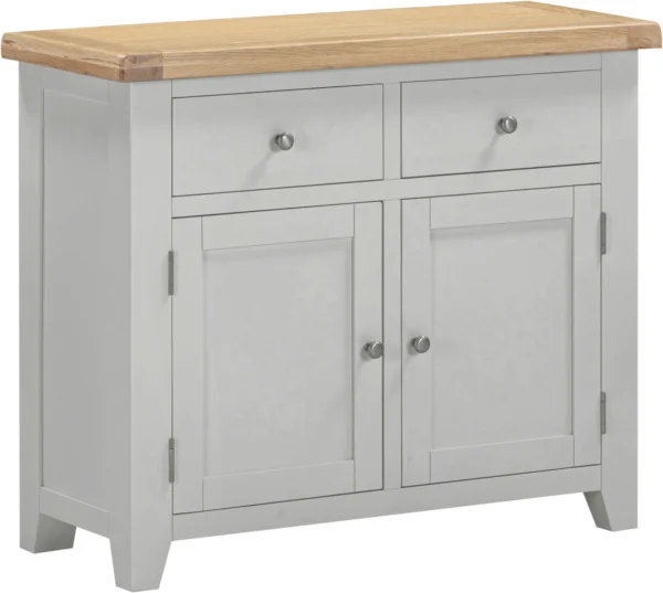 Windsor 2 Door 2 Drawer Sideboard (Pebble Grey/Oak)