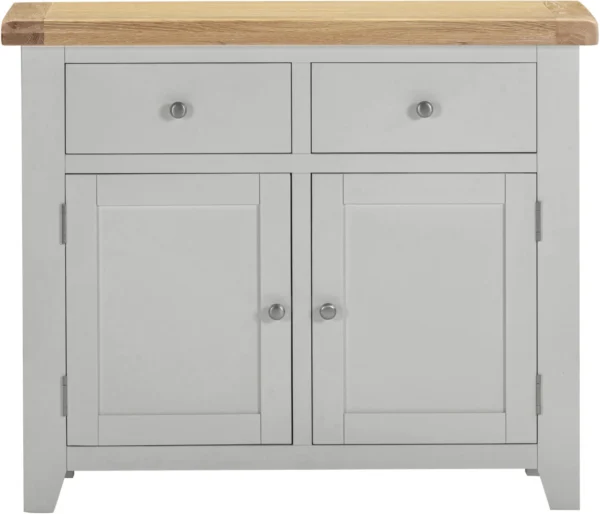 Windsor 2 Door 2 Drawer Sideboard (Pebble Grey/Oak) - Image 7
