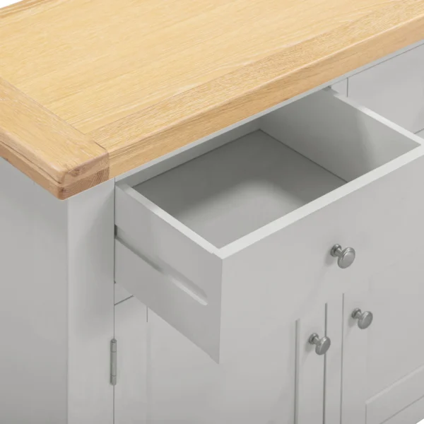 Windsor 2 Door 2 Drawer Sideboard (Pebble Grey/Oak) - Image 3