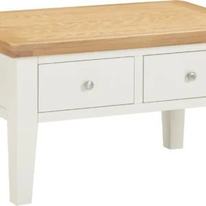 Windsor 2 Drawer Coffee Table (Ivory/Oak)