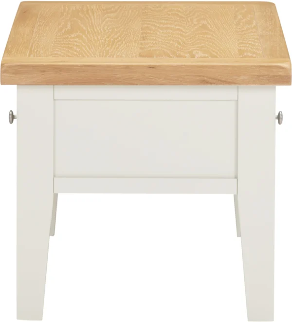 Windsor 2 Drawer Coffee Table (Ivory/Oak) - Image 4