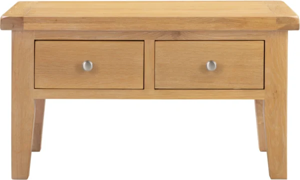 Windsor 2 Drawer Coffee Table (Natural Oak) - Image 3