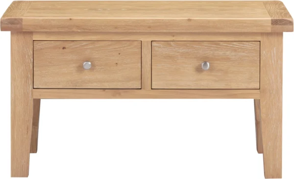 Windsor 2 Drawer Coffee Table (Natural Oak) - Image 5