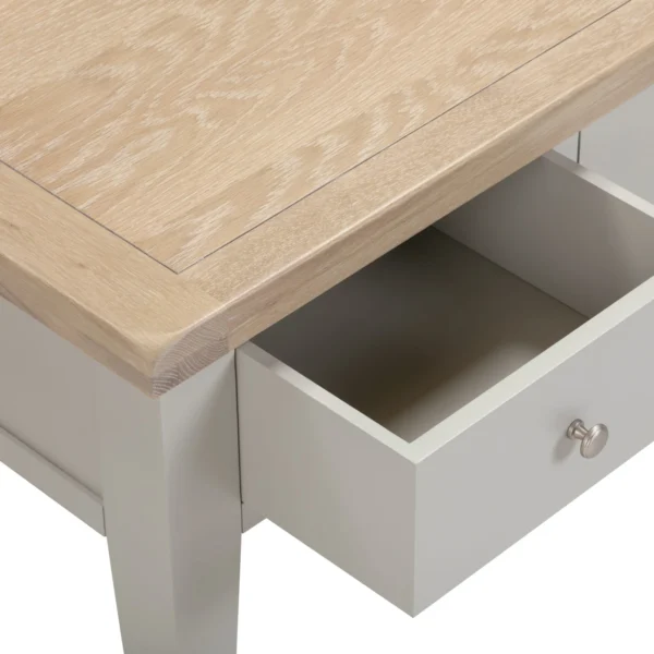 Windsor 2 Drawer Coffee Table (Pebble Grey/Oak) - Image 3