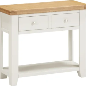 Windsor 2 Drawer Console Table (Ivory/Oak)