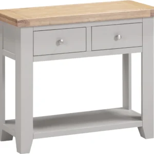 Windsor 2 Drawer Console Table (Pebble Grey/Oak)