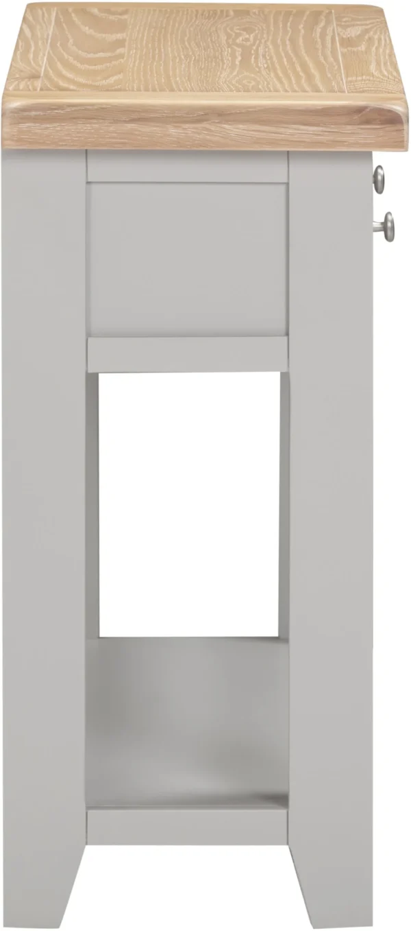 Windsor 2 Drawer Console Table (Pebble Grey/Oak) - Image 4