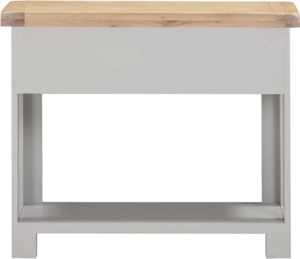 Windsor 2 Drawer Console Table (Pebble Grey/Oak) - Image 5
