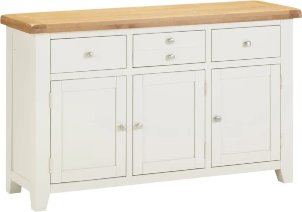 Windsor 3 Door 3 Drawer Sideboard (Ivory/Oak)