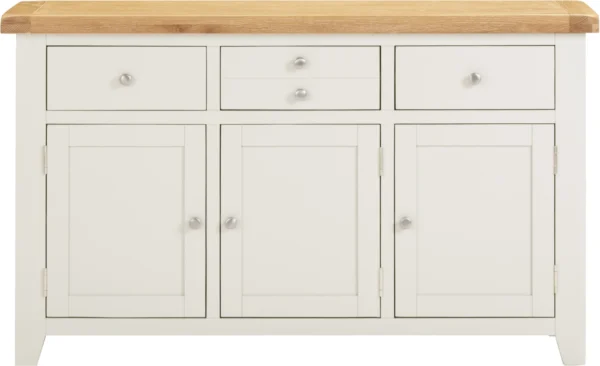Windsor 3 Door 3 Drawer Sideboard (Ivory/Oak) - Image 2