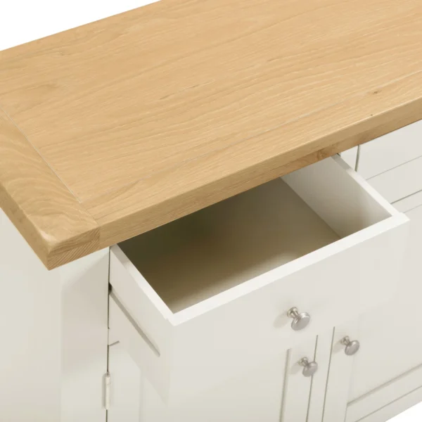 Windsor 3 Door 3 Drawer Sideboard (Ivory/Oak) - Image 6