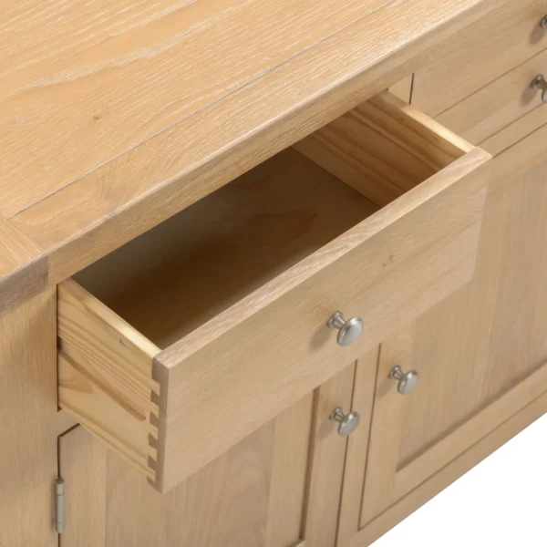 Windsor 3 Door 3 Drawer Sideboard (Natural Oak) - Image 6