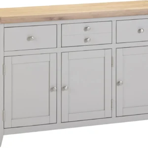 Windsor 3 Door 3 Drawer Sideboard (Pebble Grey/Oak)