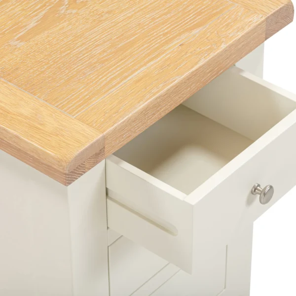 Windsor 3 Drawer Bedside (Ivory/Oak) - Image 6