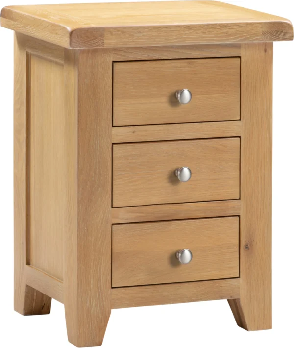 Windsor 3 Drawer Bedside (Natural Oak)