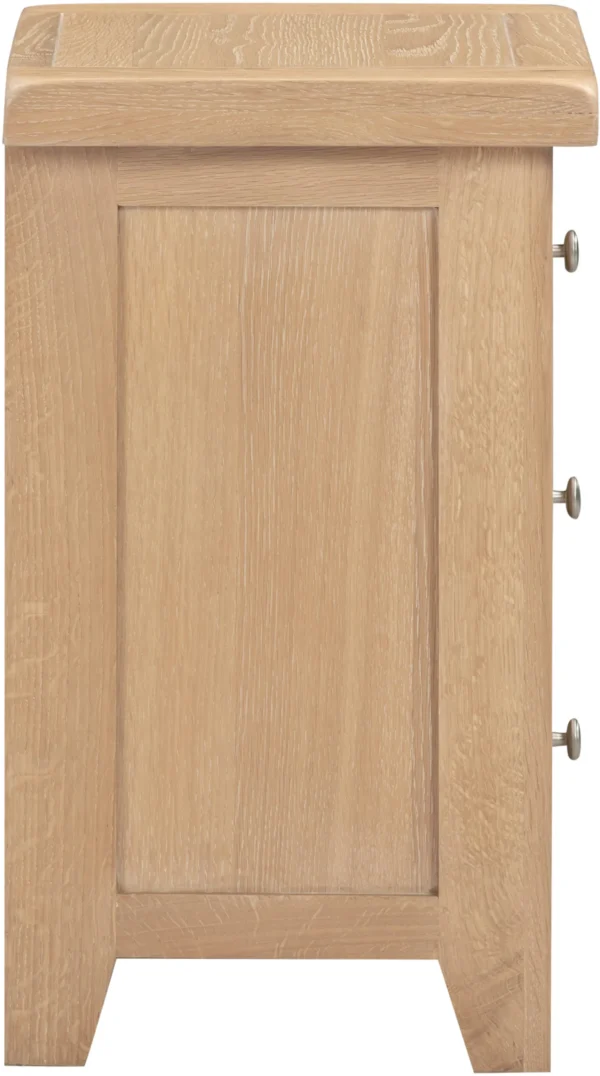 Windsor 3 Drawer Bedside (Natural Oak) - Image 4