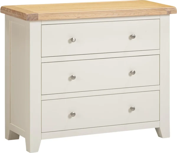 Windsor 3 Drawer Chest (Ivory/Oak)