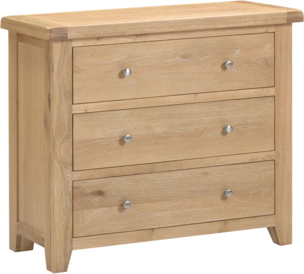 Windsor 3 Drawer Chest (Natural Oak) - Image 7