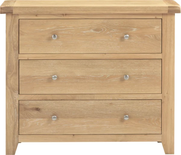 Windsor 3 Drawer Chest (Natural Oak) - Image 5