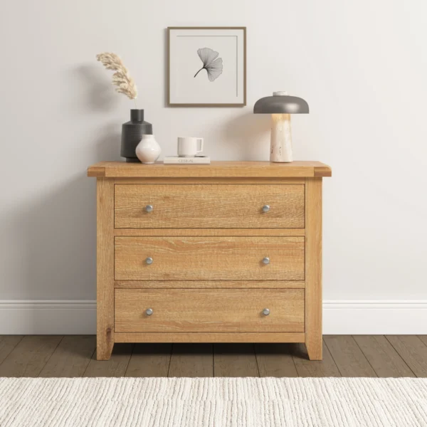 Windsor 3 Drawer Chest (Natural Oak)