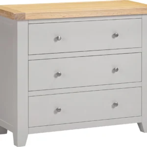 Windsor 3 Drawer Chest (Pebble Grey/Oak)