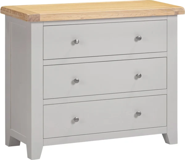 Windsor 3 Drawer Chest (Pebble Grey/Oak)