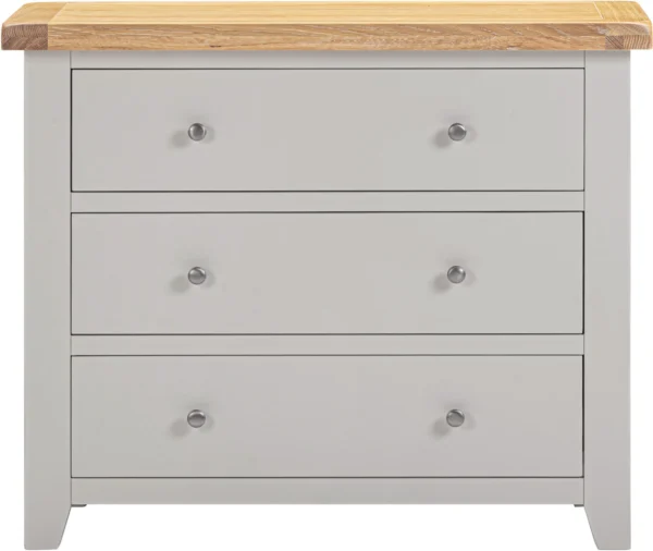 Windsor 3 Drawer Chest (Pebble Grey/Oak) - Image 3