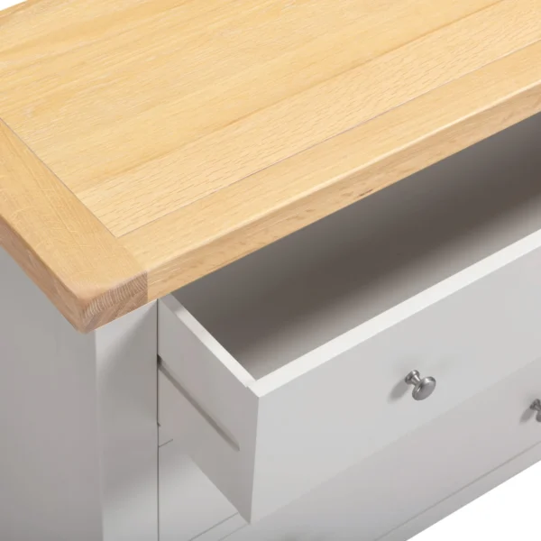 Windsor 3 Drawer Chest (Pebble Grey/Oak) - Image 6