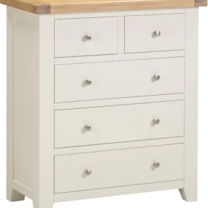 Windsor 3+2 Drawer Chest (Ivory/Oak)