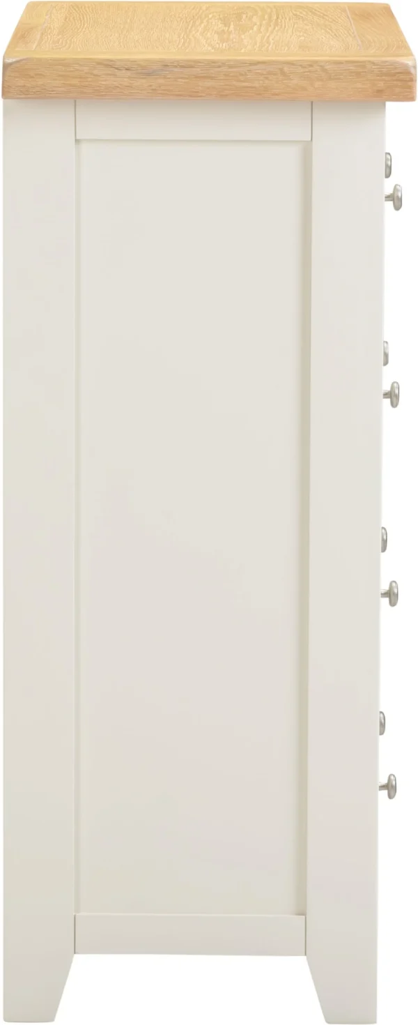 Windsor 3+2 Drawer Chest (Ivory/Oak) - Image 4