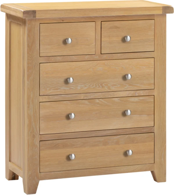 Windsor 3+2 Drawer Chest (Natural Oak)