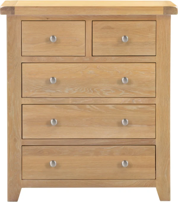 Windsor 3+2 Drawer Chest (Natural Oak) - Image 3